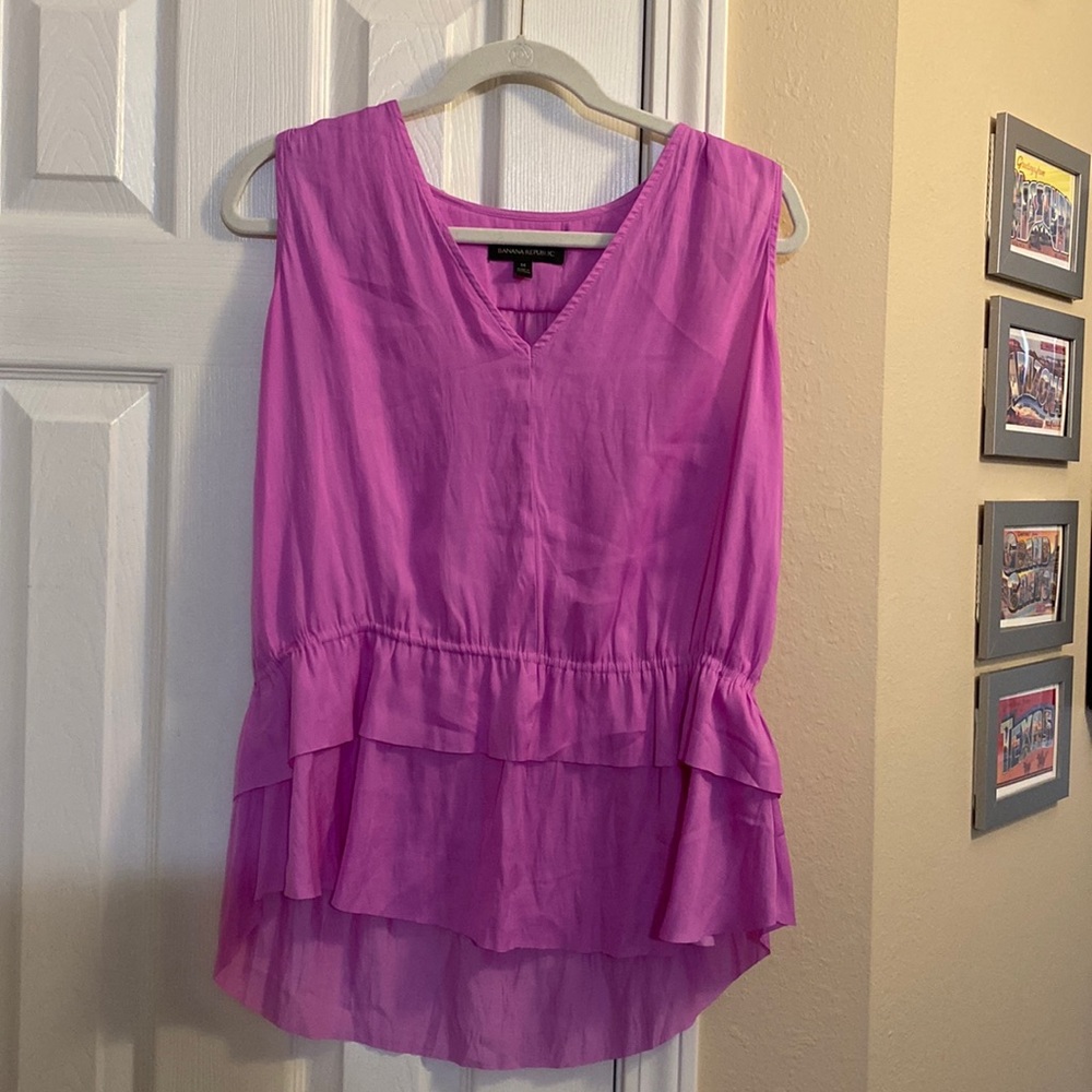 Like New, Purple Banana Republic Peplum Blouse - Size Medium